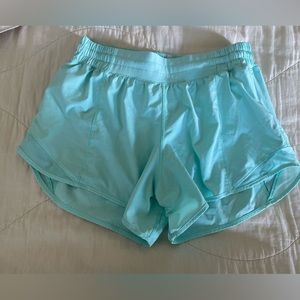 Lululemon sea foam green running shorts size 8